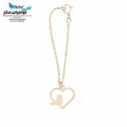 Gold Watch Pendant - Bird and Heart Design-MW0223